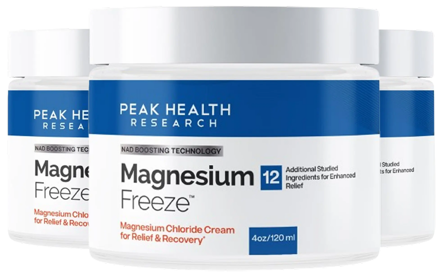 Magnesium Freeze 4oz/120ml Chloride Topical Cream - Non-Greasy Fast Absorbing for Muscle Relief, Leg Swelling Reduction & Daily Skin Care