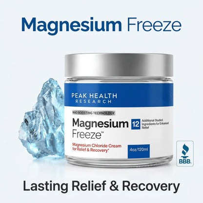 Magnesium Freeze 4oz/120ml Chloride Topical Cream - Non-Greasy Fast Absorbing for Muscle Relief, Leg Swelling Reduction & Daily Skin Care