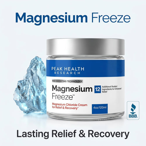 Magnesium Freeze 4oz/120ml Chloride Topical Cream - Non-Greasy Fast Absorbing for Muscle Relief, Leg Swelling Reduction & Daily Skin Care