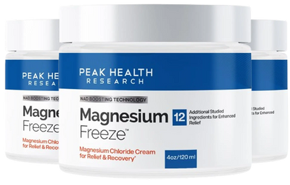 Magnesium Freeze 4oz/120ml Chloride Topical Cream - Non-Greasy Fast Absorbing for Muscle Relief, Leg Swelling Reduction & Daily Skin Care